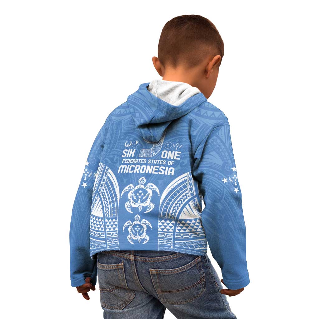FSM Kosrae States Kid Hoodie Micronesia Six 9 One Polynesian Tribal Pattern