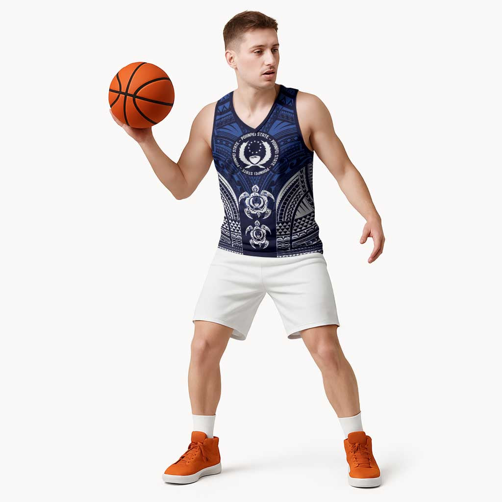 FSM Pohnpei States Basketball Jersey Micronesia Six 9 One Polynesian Tribal Pattern - Polynesian Pride