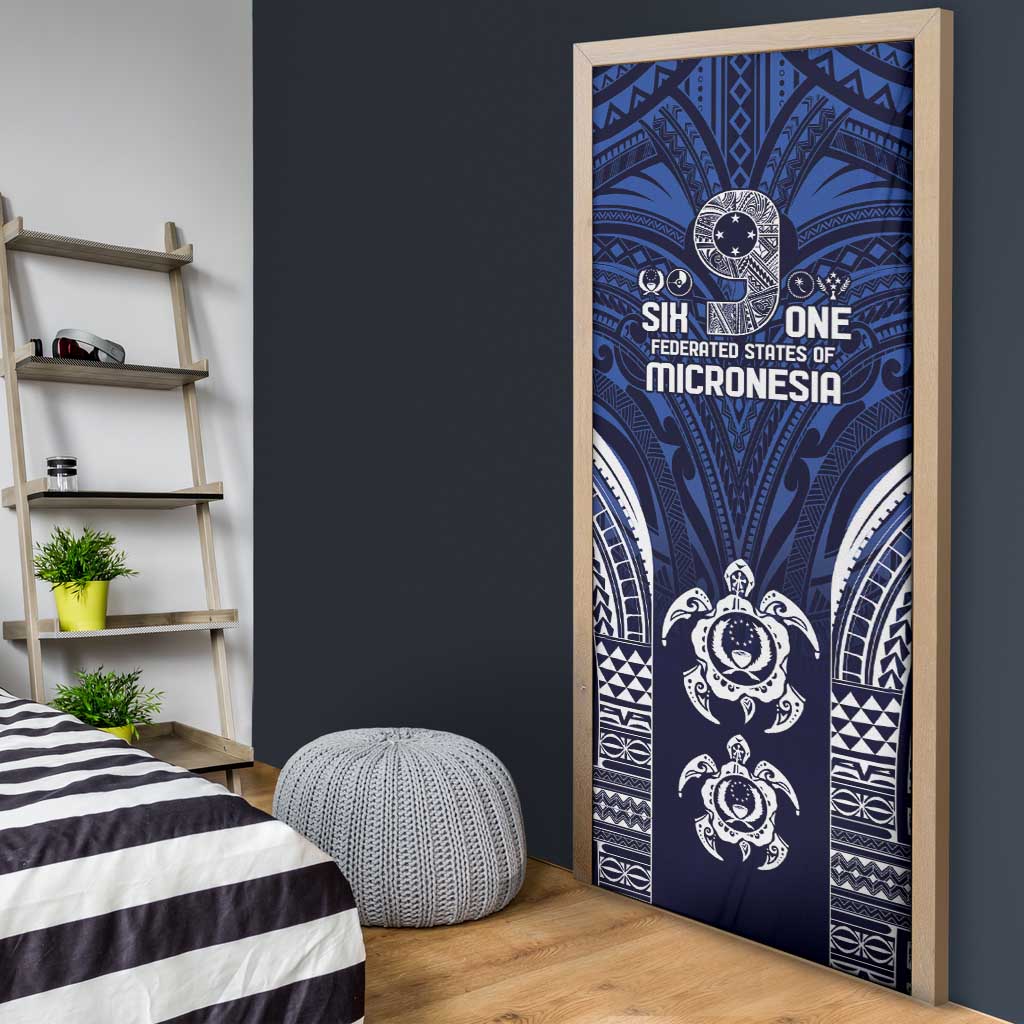 FSM Pohnpei States Door Cover Micronesia Six 9 One Polynesian Tribal Pattern - Polynesian Pride