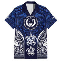 FSM Pohnpei States Family Matching Long Sleeve Bodycon Dress and Hawaiian Shirt Micronesia Six 9 One Polynesian Tribal Pattern LT9 Dad's Shirt - Short Sleeve Blue - Polynesian Pride