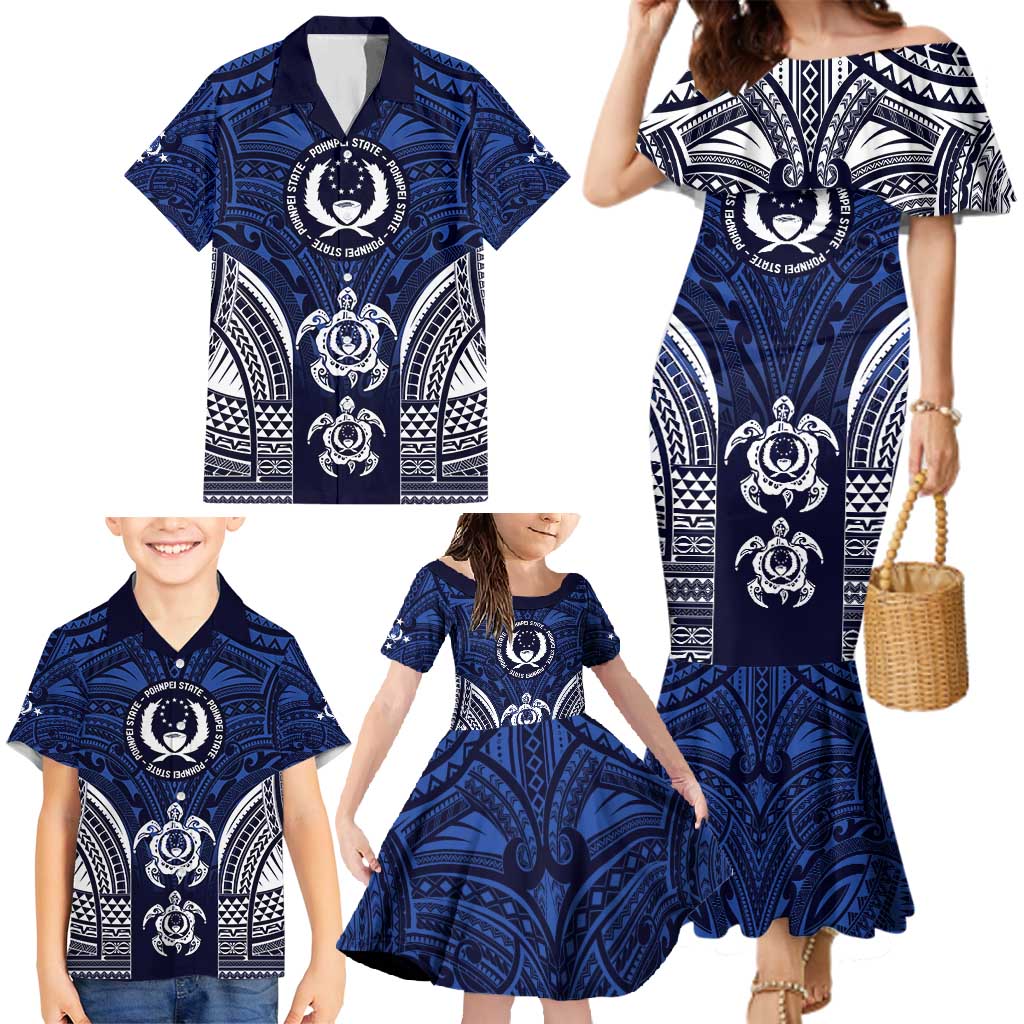 FSM Pohnpei States Family Matching Mermaid Dress and Hawaiian Shirt Micronesia Six 9 One Polynesian Tribal Pattern LT9 - Polynesian Pride