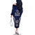 FSM Pohnpei States Family Matching Off The Shoulder Long Sleeve Dress and Hawaiian Shirt Micronesia Six 9 One Polynesian Tribal Pattern