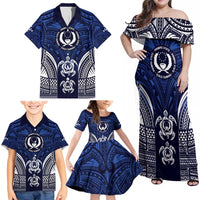 FSM Pohnpei States Family Matching Off Shoulder Maxi Dress and Hawaiian Shirt Micronesia Six 9 One Polynesian Tribal Pattern LT9 - Polynesian Pride