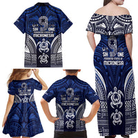 FSM Pohnpei States Family Matching Off Shoulder Maxi Dress and Hawaiian Shirt Micronesia Six 9 One Polynesian Tribal Pattern LT9 - Polynesian Pride