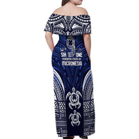 FSM Pohnpei States Family Matching Off Shoulder Maxi Dress and Hawaiian Shirt Micronesia Six 9 One Polynesian Tribal Pattern LT9 - Polynesian Pride