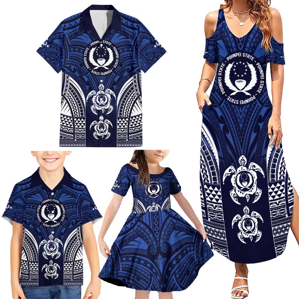FSM Pohnpei States Family Matching Summer Maxi Dress and Hawaiian Shirt Micronesia Six 9 One Polynesian Tribal Pattern LT9 - Polynesian Pride