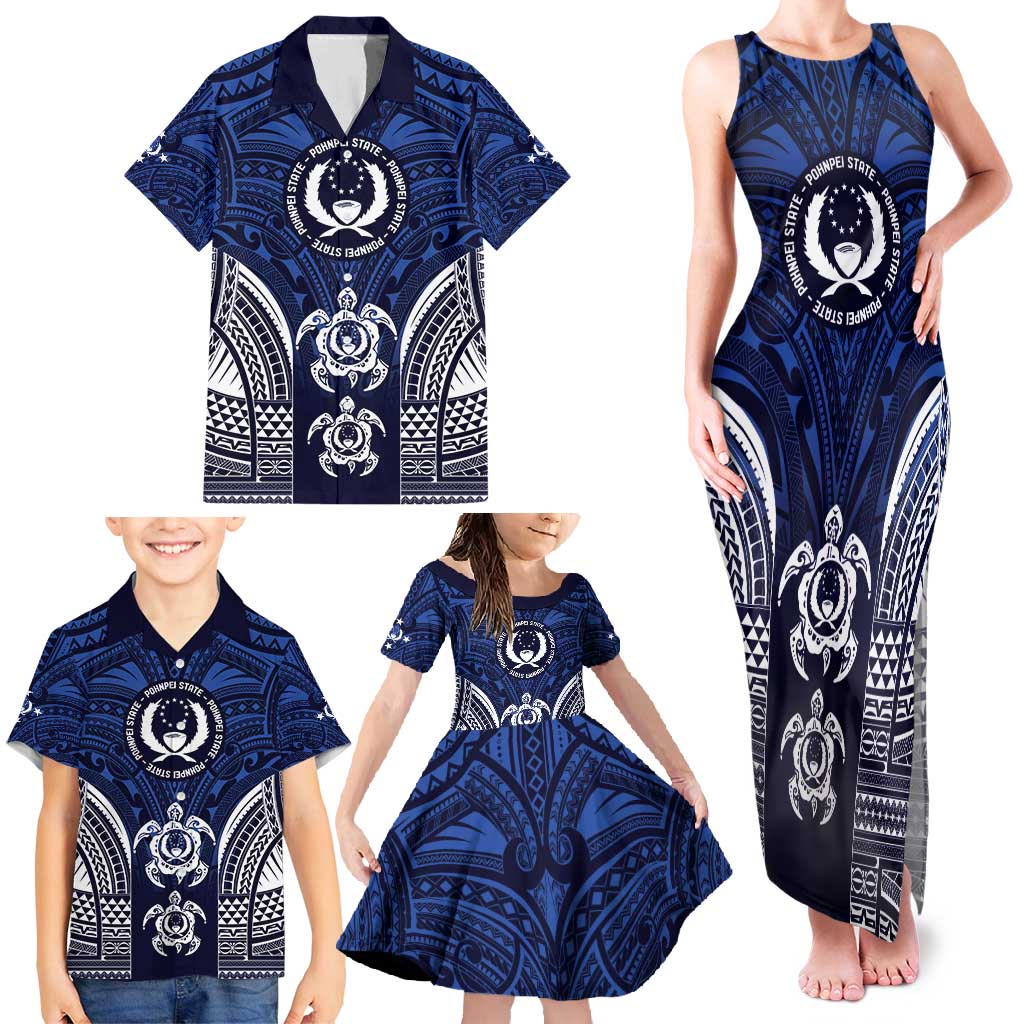 FSM Pohnpei States Family Matching Tank Maxi Dress and Hawaiian Shirt Micronesia Six 9 One Polynesian Tribal Pattern LT9 - Polynesian Pride