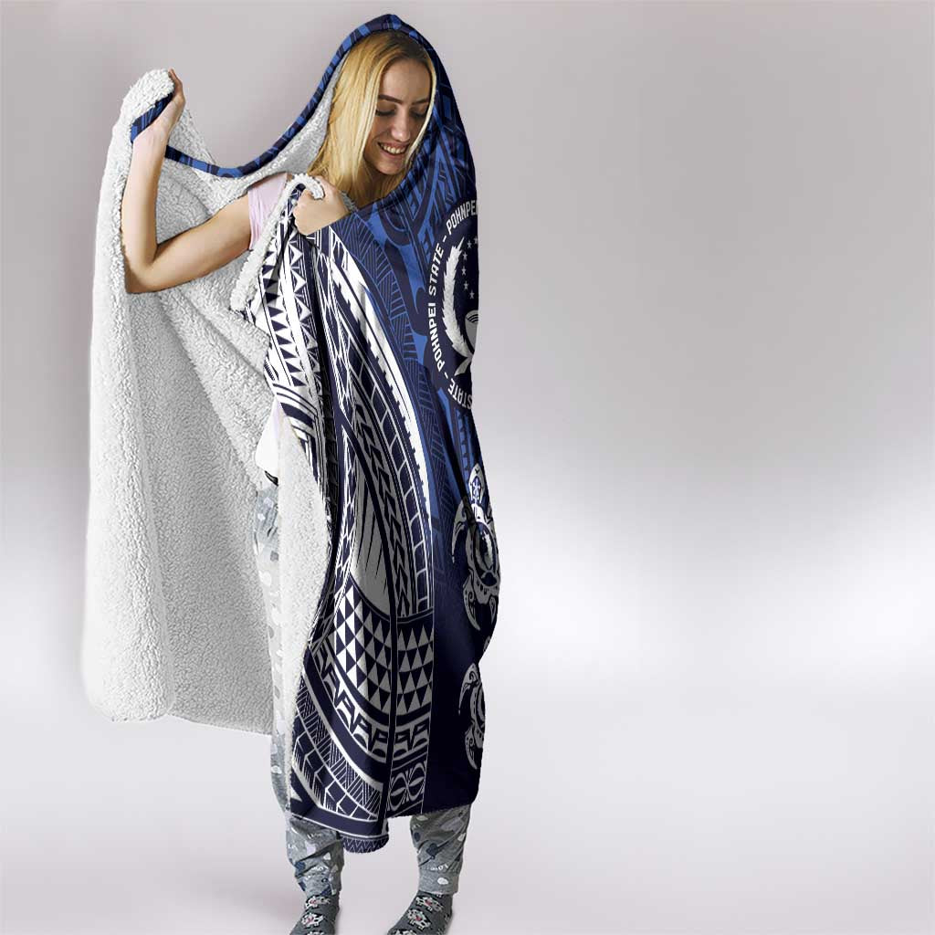 FSM Pohnpei States Hooded Blanket Micronesia Six 9 One Polynesian Tribal Pattern