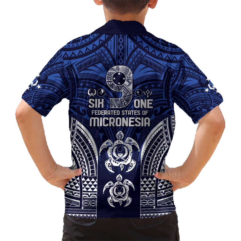 FSM Pohnpei States Kid Hawaiian Shirt Micronesia Six 9 One Polynesian Tribal Pattern LT9 - Polynesian Pride