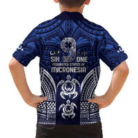 FSM Pohnpei States Kid Hawaiian Shirt Micronesia Six 9 One Polynesian Tribal Pattern LT9 - Polynesian Pride