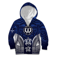 FSM Pohnpei States Kid Hoodie Micronesia Six 9 One Polynesian Tribal Pattern LT9 Zip Hoodie Blue - Polynesian Pride