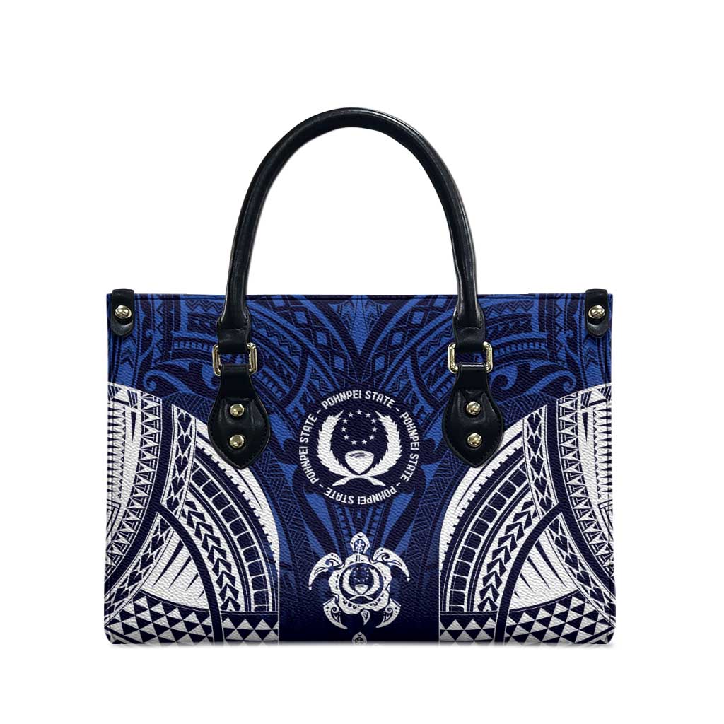 FSM Pohnpei States Leather Bag Micronesia Six 9 One Polynesian Tribal Pattern - Polynesian Pride