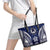 FSM Pohnpei States Leather Tote Bag Micronesia Six 9 One Polynesian Tribal Pattern