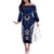 FSM Pohnpei States Off The Shoulder Long Sleeve Dress Micronesia Six 9 One Polynesian Tribal Pattern