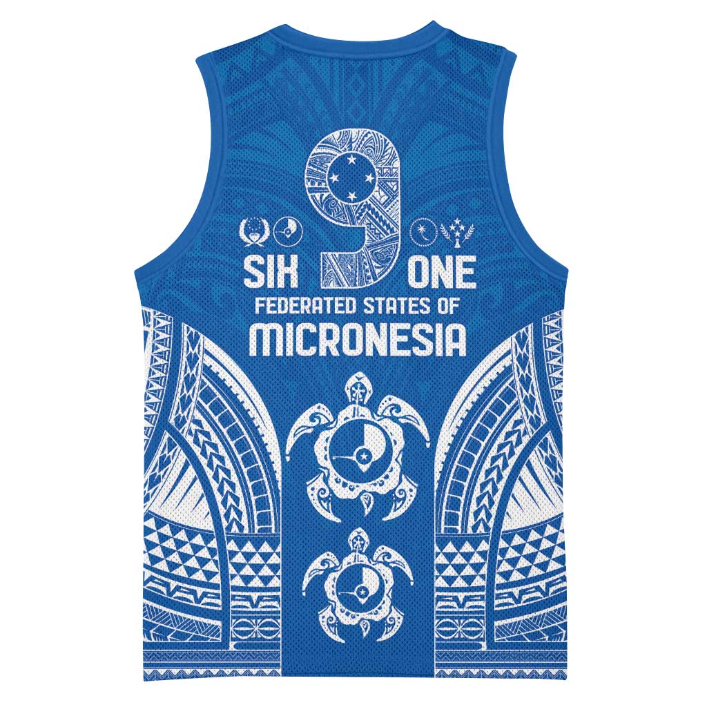 FSM Yap States Basketball Jersey Micronesia Six 9 One Polynesian Tribal Pattern LT9 - Polynesian Pride