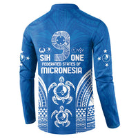 FSM Yap States Button Sweatshirt Micronesia Six 9 One Polynesian Tribal Pattern