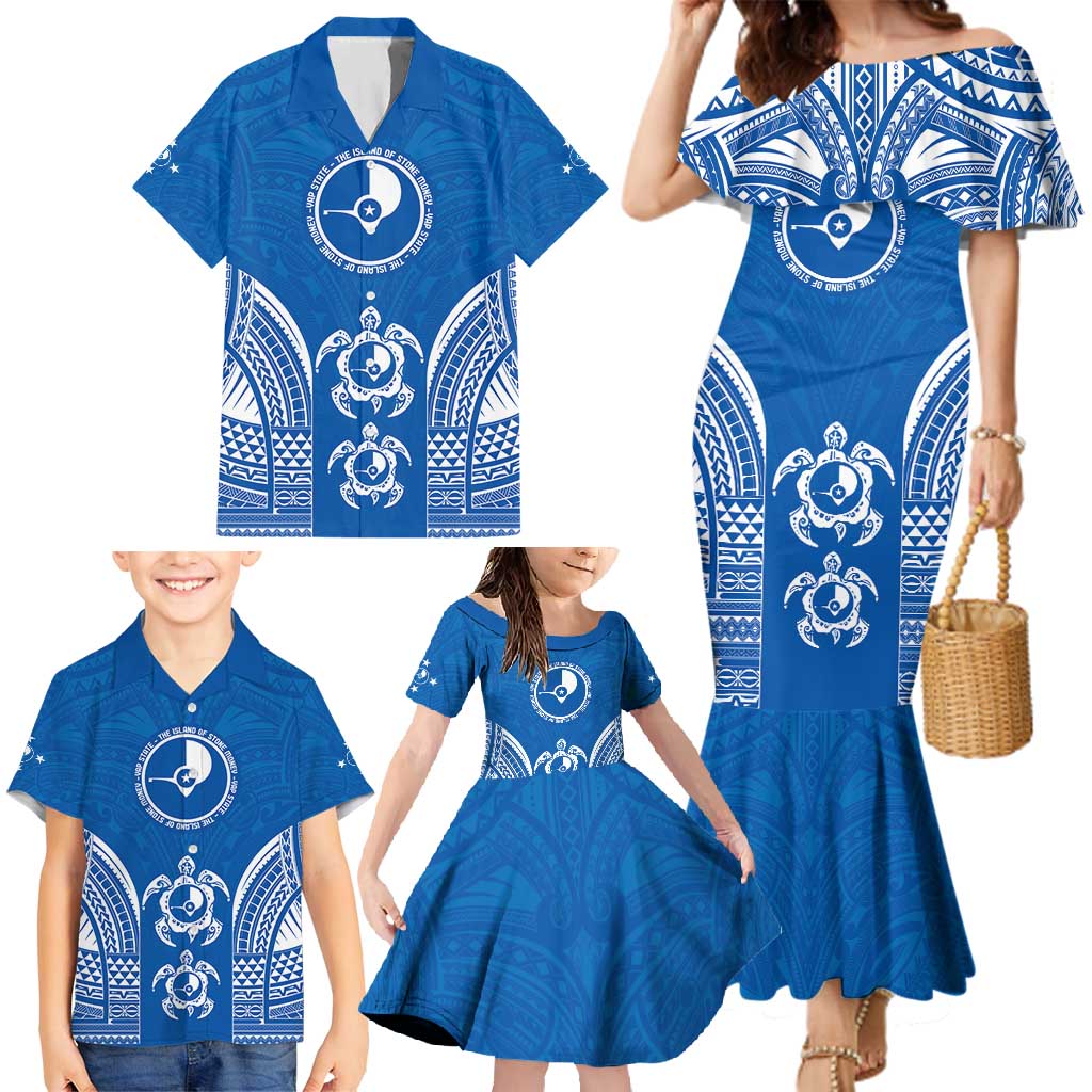 FSM Yap States Family Matching Mermaid Dress and Hawaiian Shirt Micronesia Six 9 One Polynesian Tribal Pattern LT9 - Polynesian Pride