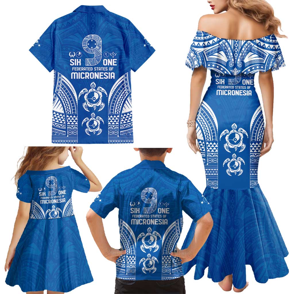 FSM Yap States Family Matching Mermaid Dress and Hawaiian Shirt Micronesia Six 9 One Polynesian Tribal Pattern LT9 - Polynesian Pride