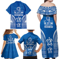 FSM Yap States Family Matching Off Shoulder Maxi Dress and Hawaiian Shirt Micronesia Six 9 One Polynesian Tribal Pattern LT9 - Polynesian Pride