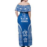 FSM Yap States Family Matching Off Shoulder Maxi Dress and Hawaiian Shirt Micronesia Six 9 One Polynesian Tribal Pattern LT9 - Polynesian Pride