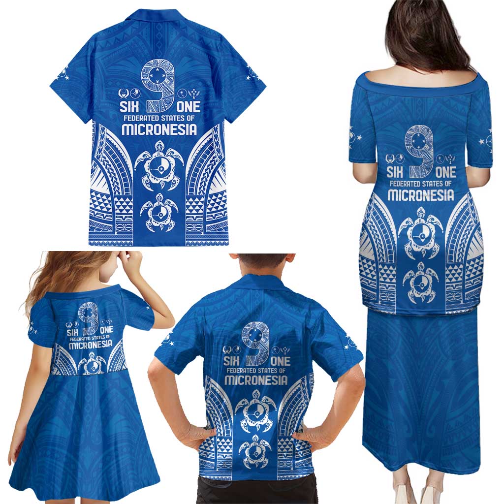 FSM Yap States Family Matching Puletasi and Hawaiian Shirt Micronesia Six 9 One Polynesian Tribal Pattern LT9 - Polynesian Pride