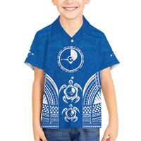 FSM Yap States Family Matching Puletasi and Hawaiian Shirt Micronesia Six 9 One Polynesian Tribal Pattern LT9 Son's Shirt Blue - Polynesian Pride