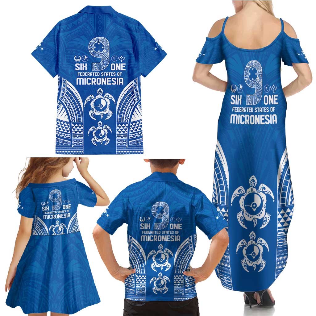 FSM Yap States Family Matching Summer Maxi Dress and Hawaiian Shirt Micronesia Six 9 One Polynesian Tribal Pattern LT9 - Polynesian Pride