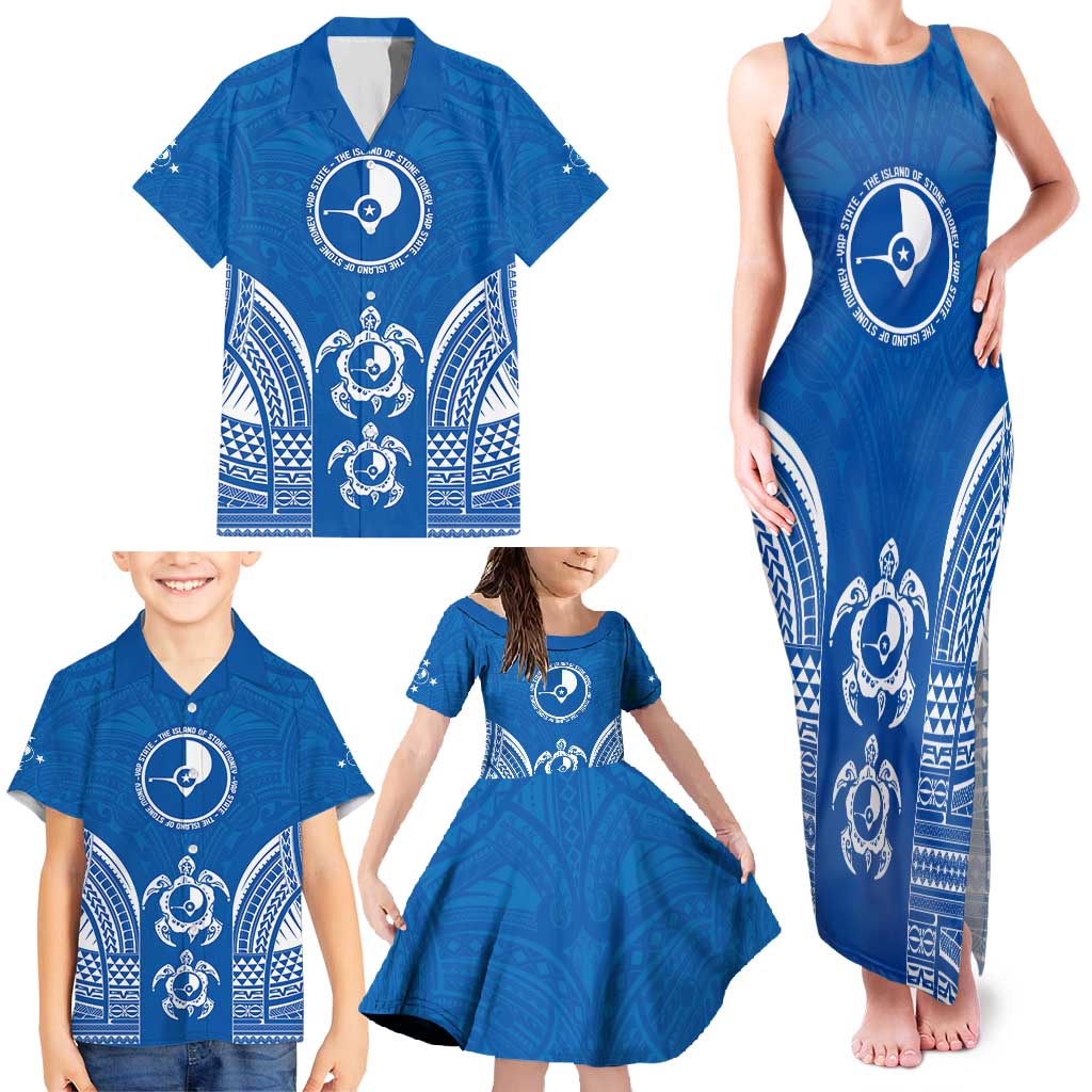 FSM Yap States Family Matching Tank Maxi Dress and Hawaiian Shirt Micronesia Six 9 One Polynesian Tribal Pattern LT9 - Polynesian Pride