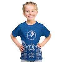FSM Yap States Kid T Shirt Micronesia Six 9 One Polynesian Tribal Pattern LT9 Blue - Polynesian Pride