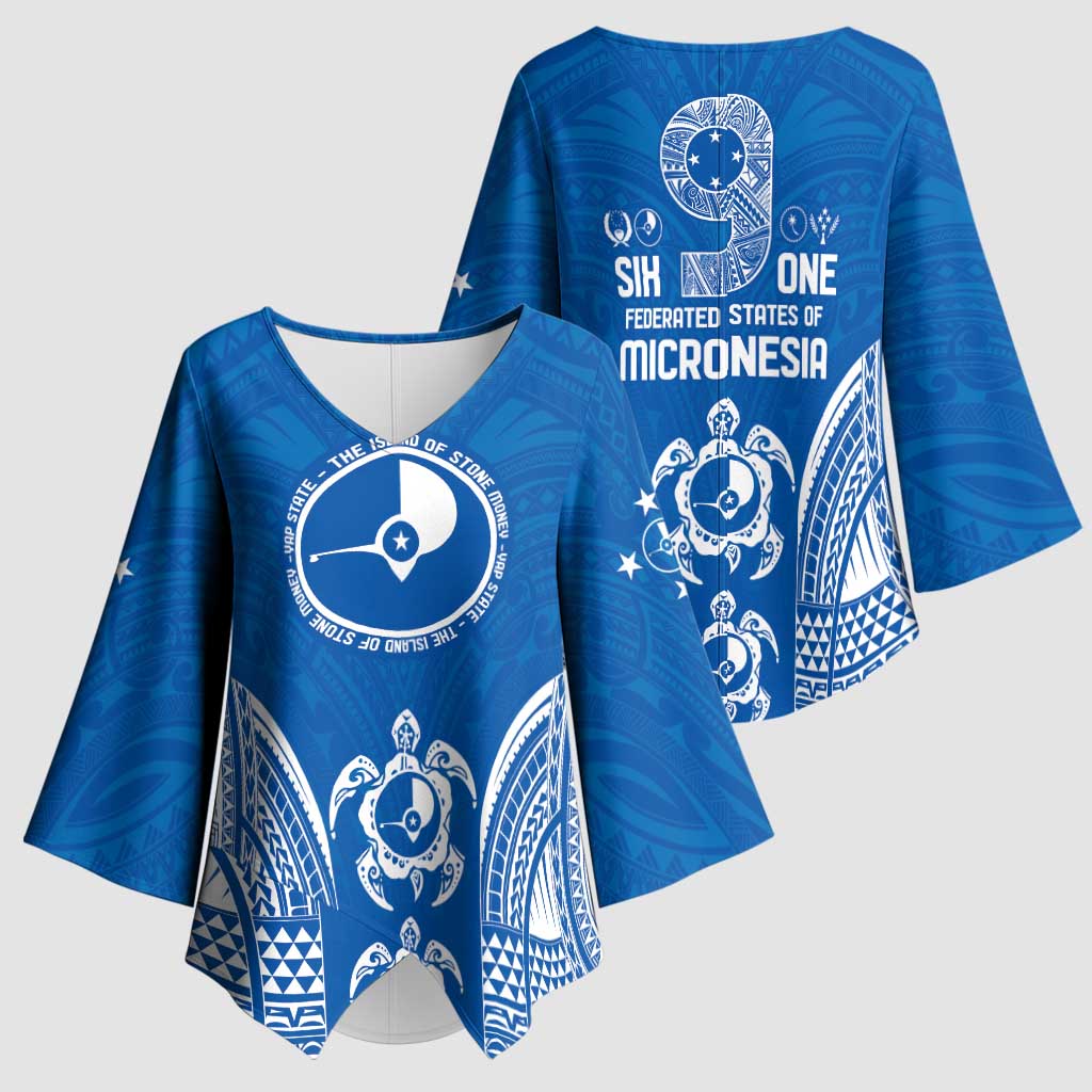 FSM Yap States Kimono Sleeve Blouse Micronesia Six 9 One Polynesian Tribal Pattern LT9 - Polynesian Pride