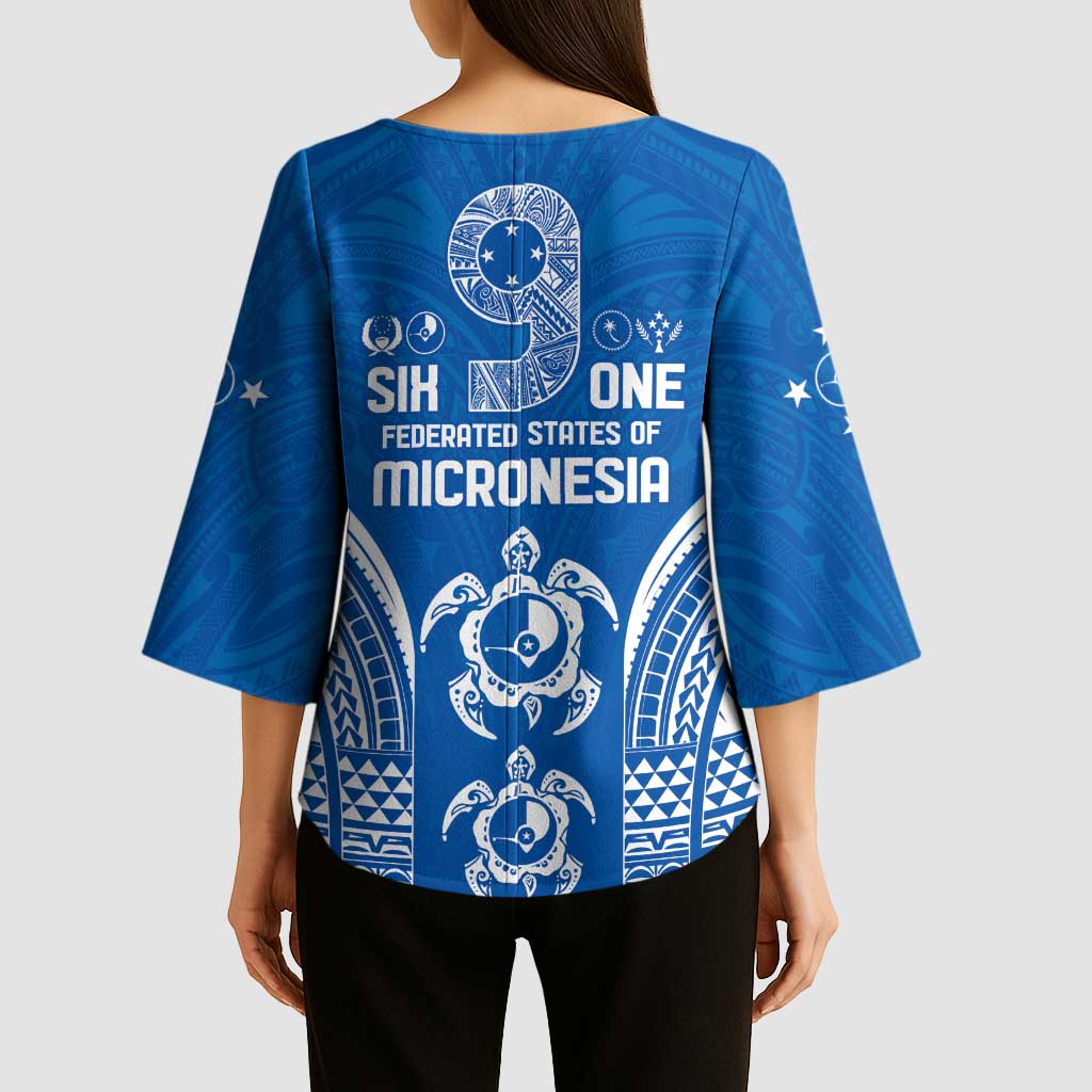 FSM Yap States Kimono Sleeve Blouse Micronesia Six 9 One Polynesian Tribal Pattern LT9 - Polynesian Pride