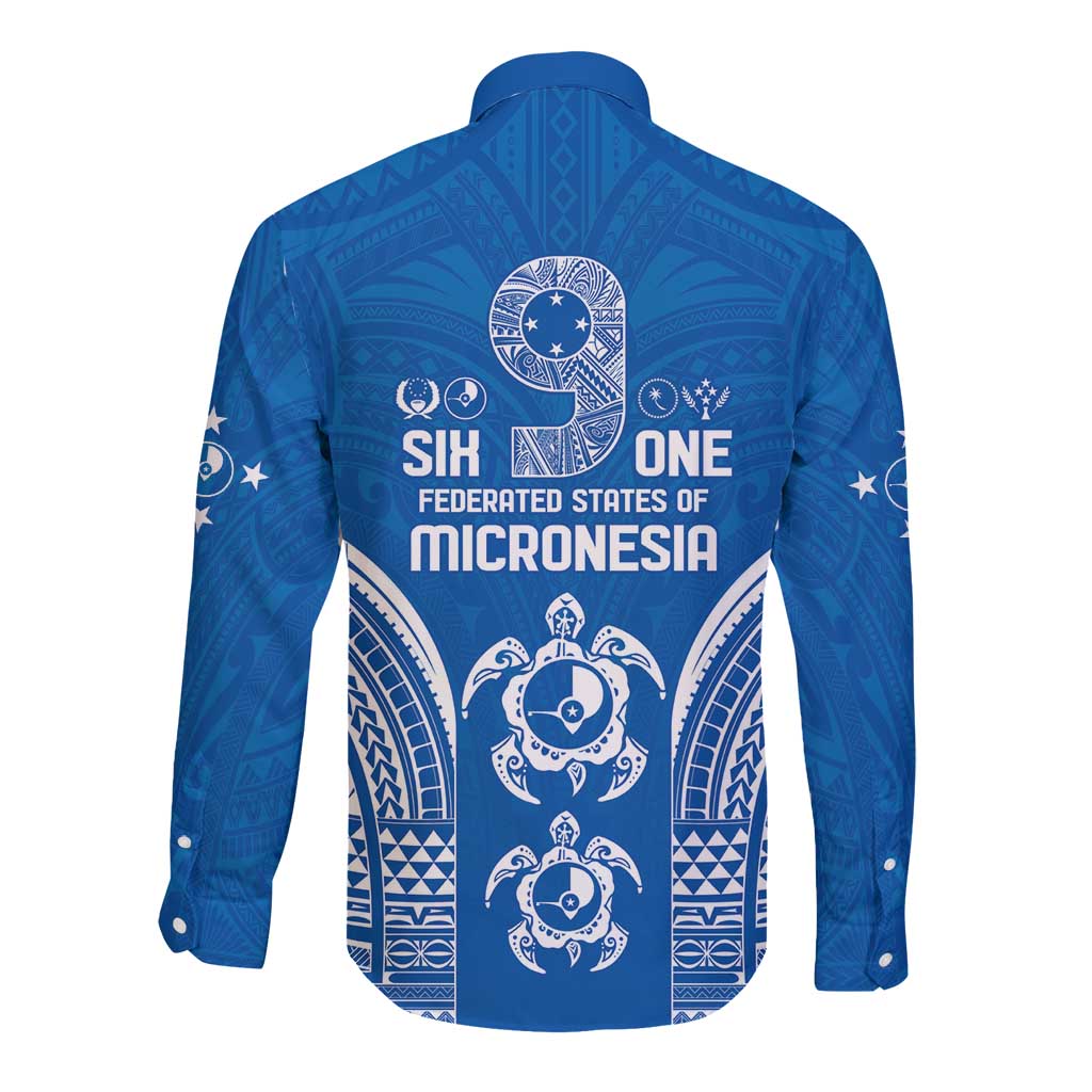 FSM Yap States Long Sleeve Button Shirt Micronesia Six 9 One Polynesian Tribal Pattern