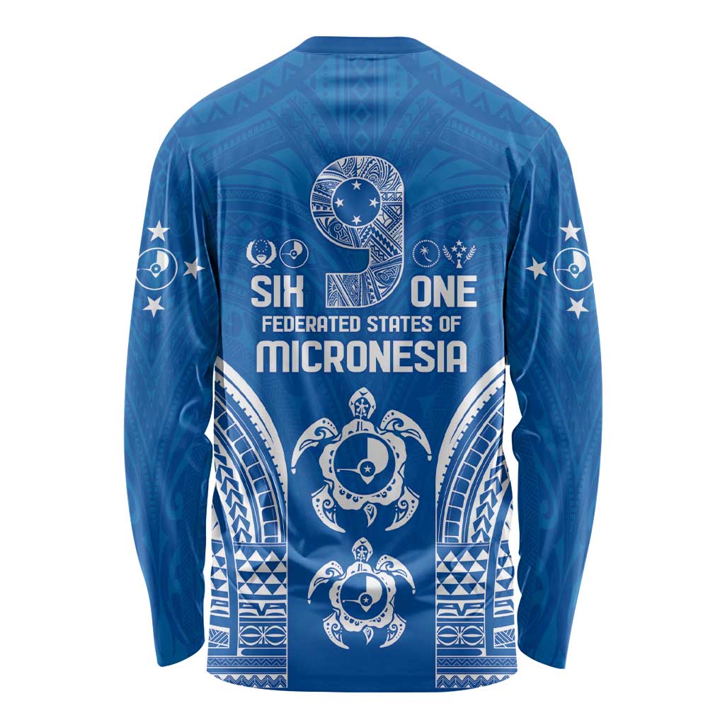 FSM Yap States Long Sleeve Shirt Micronesia Six 9 One Polynesian Tribal Pattern LT9 - Polynesian Pride