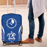 FSM Yap States Luggage Cover Micronesia Six 9 One Polynesian Tribal Pattern LT9 Blue - Polynesian Pride