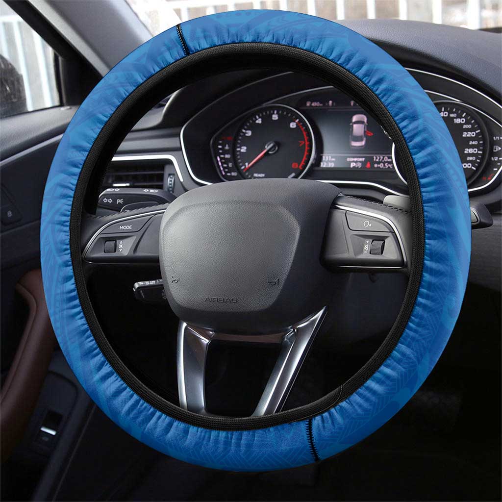 FSM Yap States Steering Wheel Cover Micronesia Six 9 One Polynesian Tribal Pattern