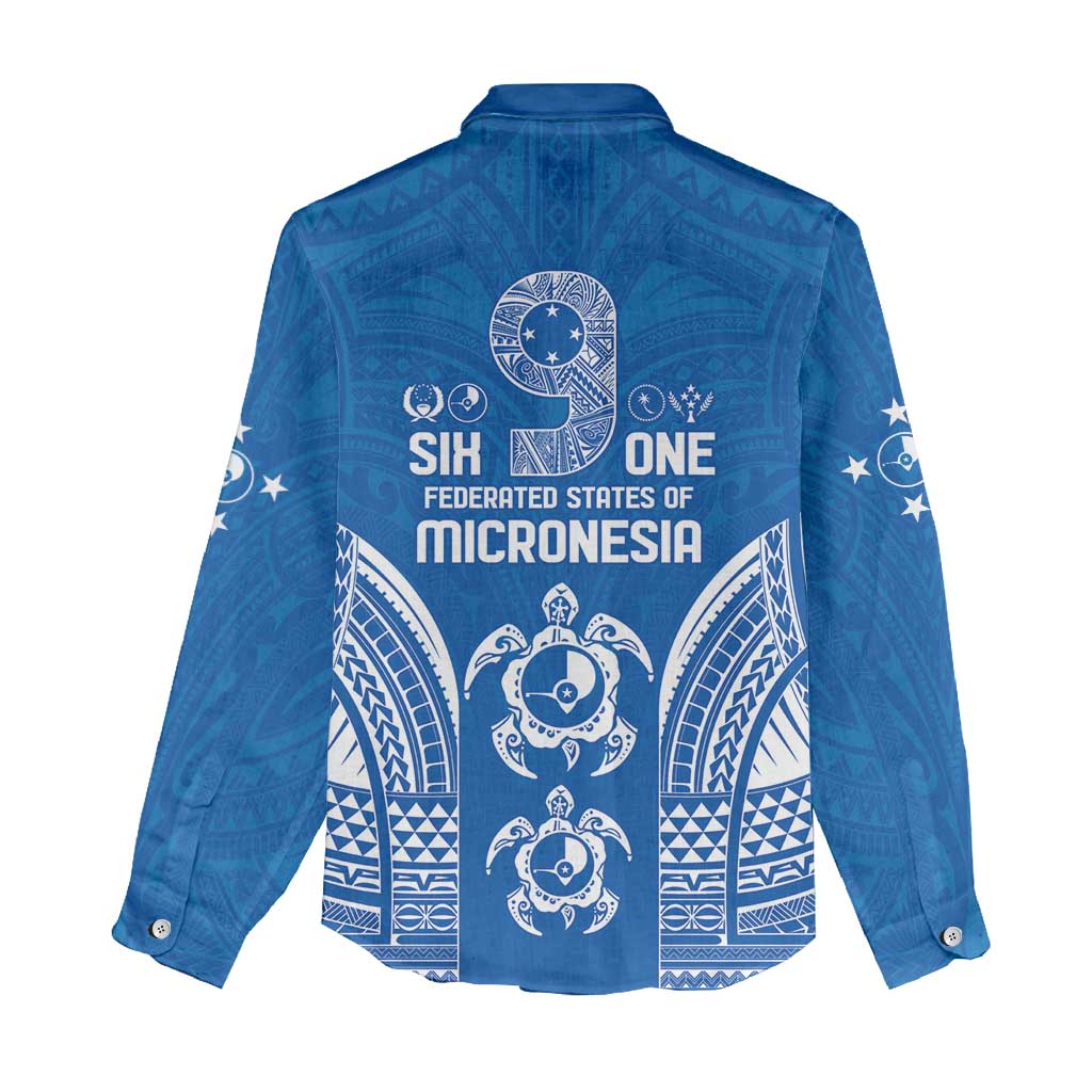 FSM Yap States Women Casual Shirt Micronesia Six 9 One Polynesian Tribal Pattern
