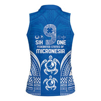 FSM Yap States Women Sleeveless Polo Shirt Micronesia Six 9 One Polynesian Tribal Pattern