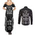 FSM Micronesia Six 9 One Couples Matching Summer Maxi Dress and Long Sleeve Button Shirt Polynesian Tribal Pattern