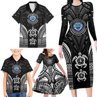 FSM Micronesia Six 9 One Family Matching Long Sleeve Bodycon Dress and Hawaiian Shirt Polynesian Tribal Pattern LT9 - Polynesian Pride