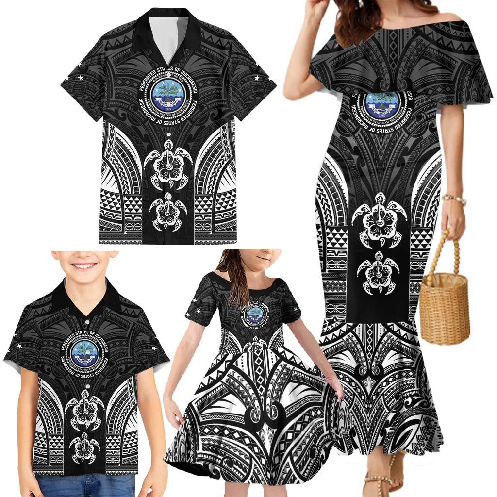 FSM Micronesia Six 9 One Family Matching Mermaid Dress and Hawaiian Shirt Polynesian Tribal Pattern LT9 - Polynesian Pride