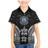 FSM Micronesia Six 9 One Family Matching Mermaid Dress and Hawaiian Shirt Polynesian Tribal Pattern LT9 Son's Shirt Black - Polynesian Pride