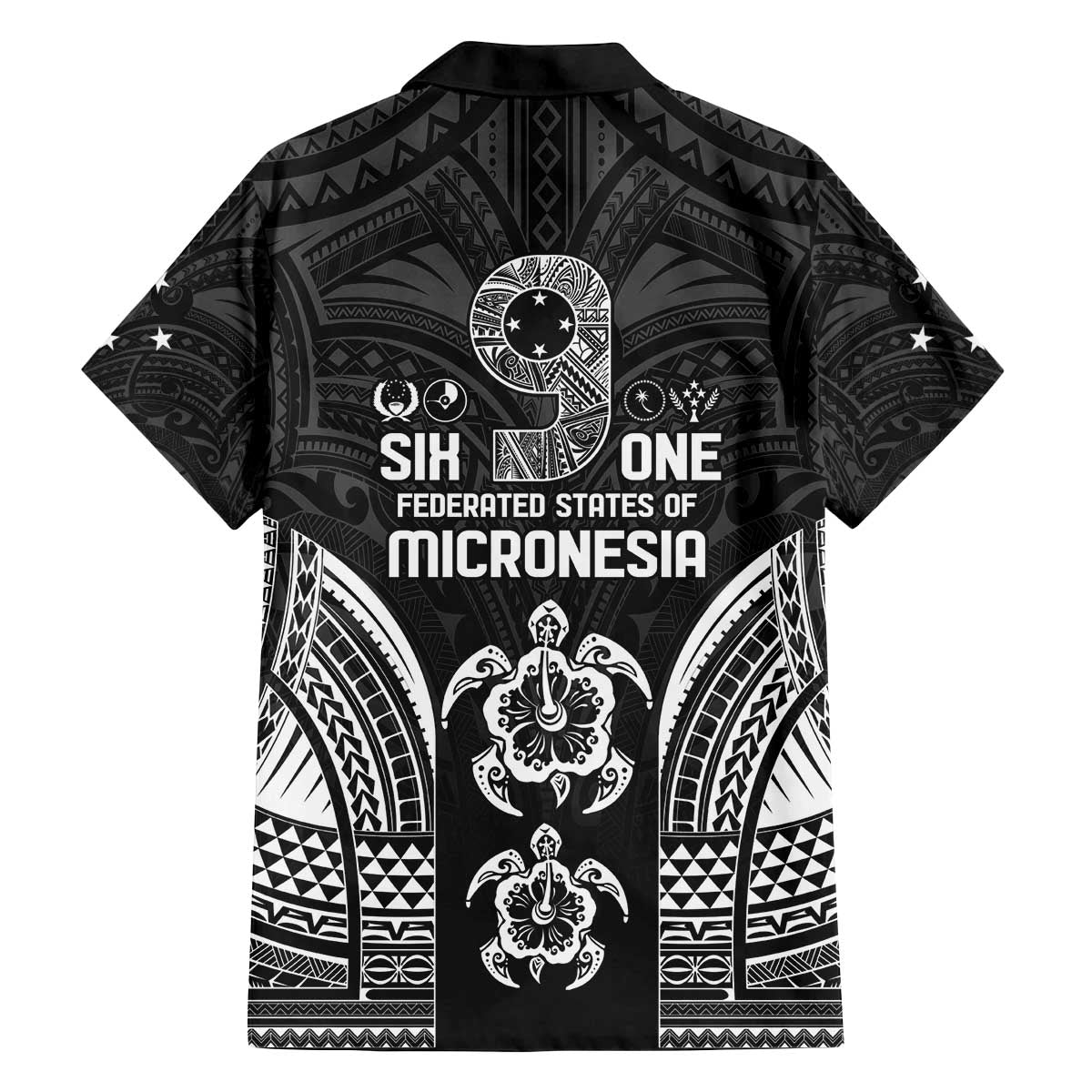 FSM Micronesia Six 9 One Family Matching Off The Shoulder Long Sleeve Dress and Hawaiian Shirt Polynesian Tribal Pattern LT9 - Polynesian Pride