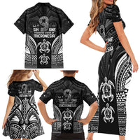 FSM Micronesia Six 9 One Family Matching Short Sleeve Bodycon Dress and Hawaiian Shirt Polynesian Tribal Pattern LT9 - Polynesian Pride