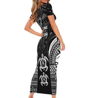 FSM Micronesia Six 9 One Family Matching Short Sleeve Bodycon Dress and Hawaiian Shirt Polynesian Tribal Pattern LT9 - Polynesian Pride