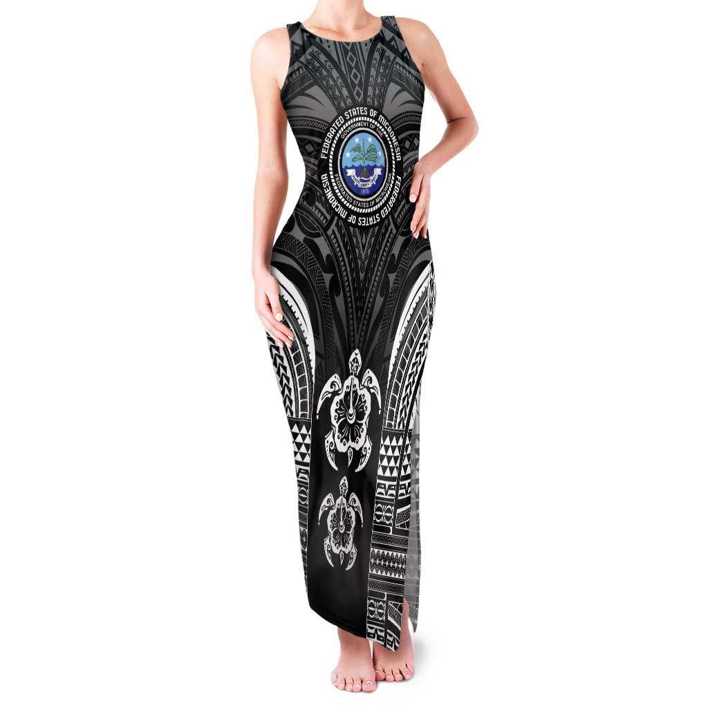 FSM Micronesia Six 9 One Family Matching Tank Maxi Dress and Hawaiian Shirt Polynesian Tribal Pattern