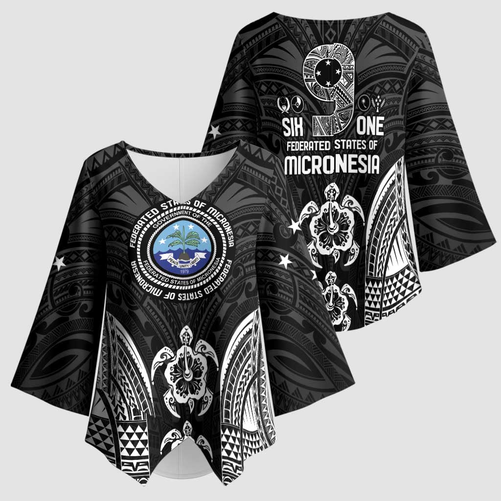 FSM Micronesia Six 9 One Kimono Sleeve Blouse Polynesian Tribal Pattern - Polynesian Pride