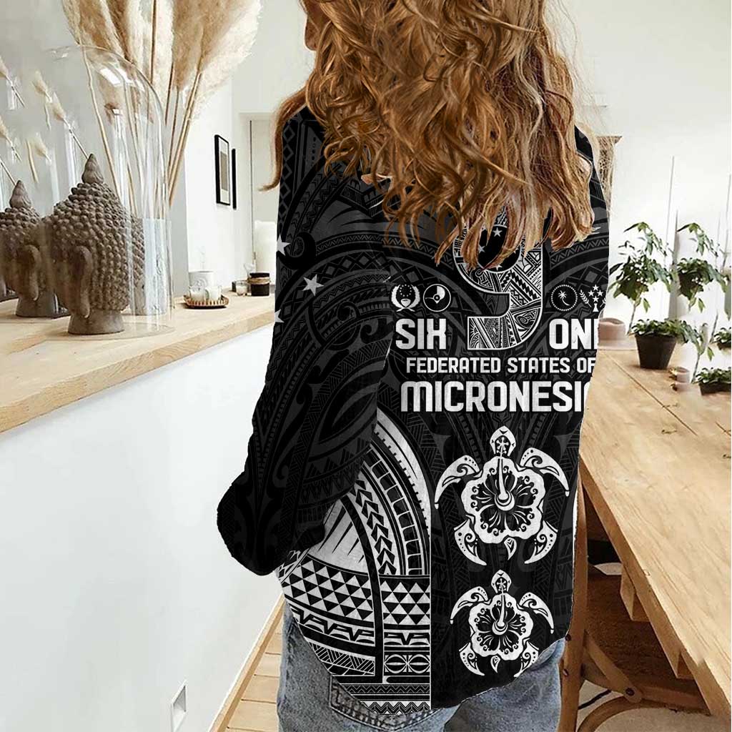 FSM Micronesia Six 9 One Women Casual Shirt Polynesian Tribal Pattern LT9 - Polynesian Pride