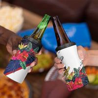 American Samoa Flag Day Since 1900 4 in 1 Can Cooler Tumbler Samoa Muamua Le Atua Tropical Flowers LT9 - Polynesian Pride