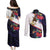 American Samoa Flag Day Since 1900 Couples Matching Puletasi and Long Sleeve Button Shirt Samoa Muamua Le Atua Tropical Flowers