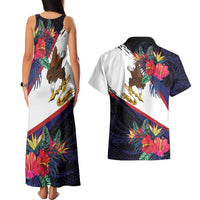 American Samoa Flag Day Since 1900 Couples Matching Tank Maxi Dress and Hawaiian Shirt Samoa Muamua Le Atua Tropical Flowers LT9 - Polynesian Pride